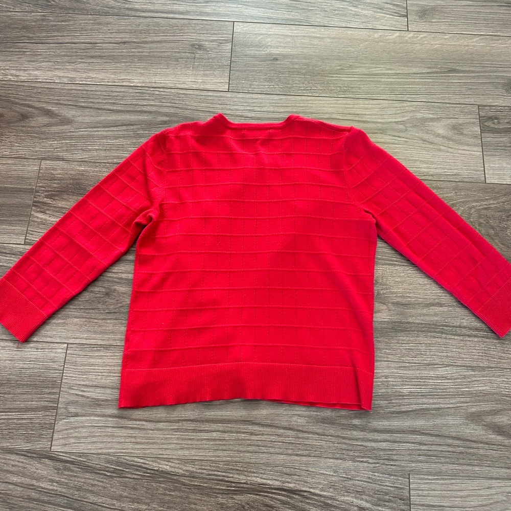 Cable & Gauge Vibrant Red Cardigan - Medium - Picture 5 of 5